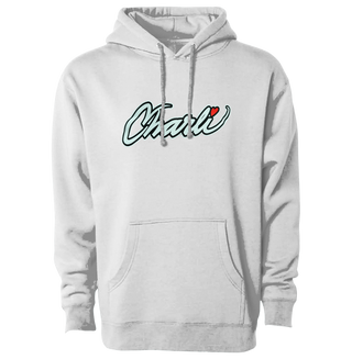 Charli Script Hoodie White Front - White